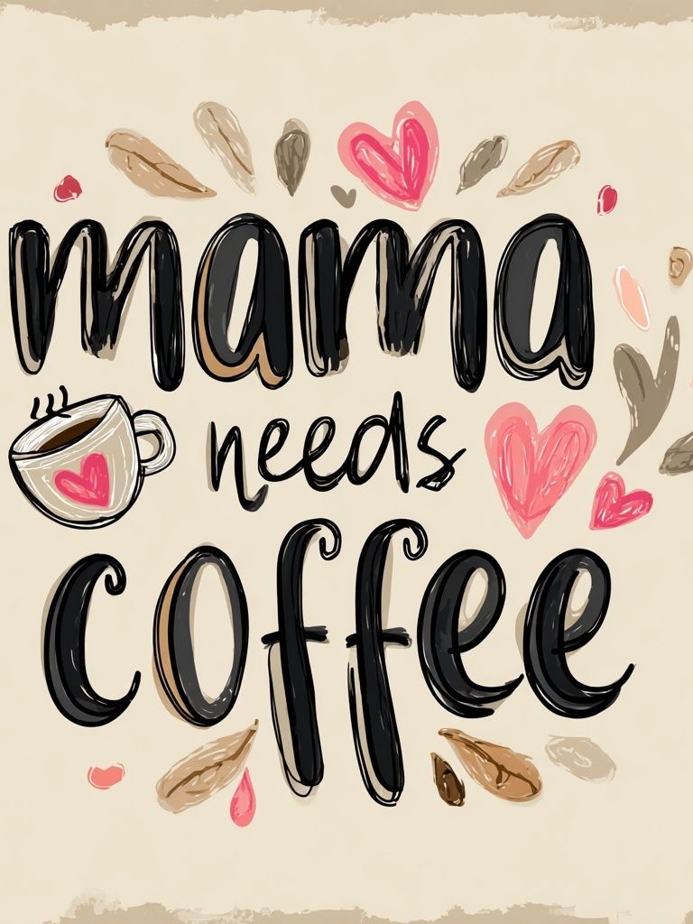 Mama Needs Coffee — Typography Print. poster detail