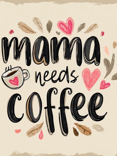 Mama Needs Coffee — Typography Print