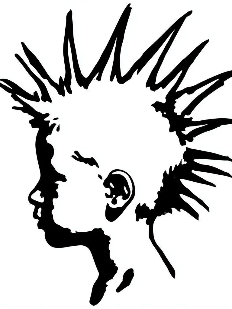 Punk Mohawk Profile Typography Print. poster — typography art