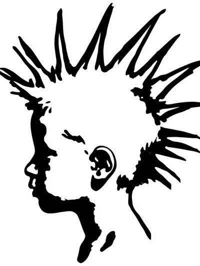 Punk Mohawk Profile Typography Print. poster