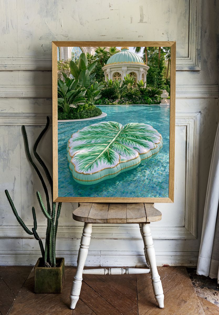 Tropical Poolside Pavilion Photography Poster. room preview