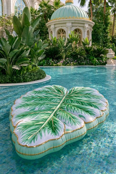 Tropical Poolside Pavilion Photography Poster. poster print