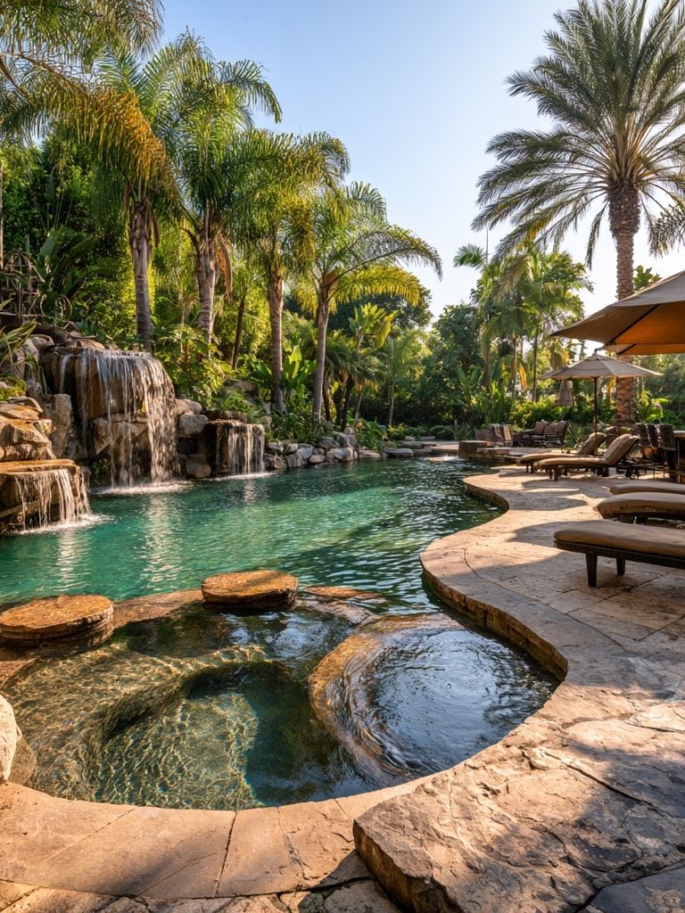 Tropical Pool Oasis Photography Poster. poster — photography art