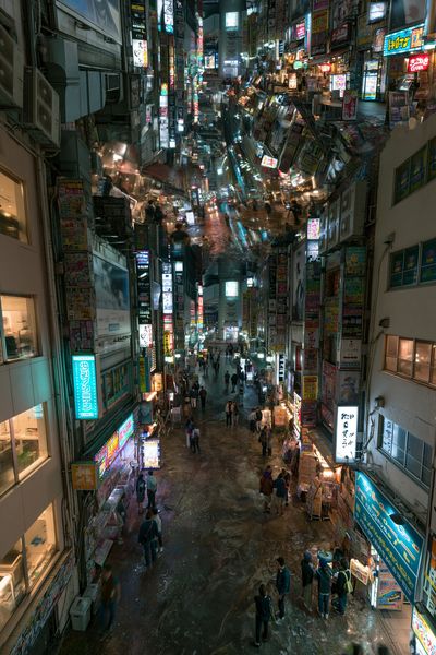 Tokyo Neon Alley Photography Poster. poster print