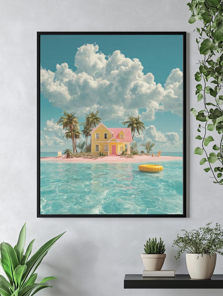 Tropical Paradise House — Illustration Print. — room view 4
