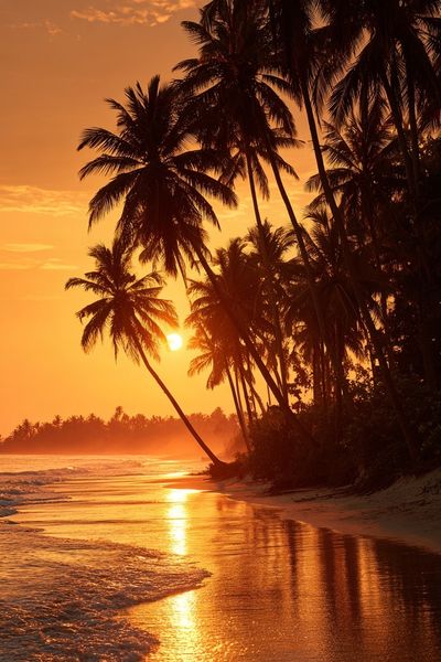 Tropical Palm Sunset Photography Poster. poster print