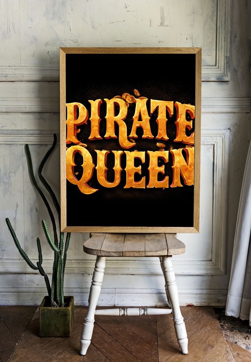 Pirate Queen Typography Poster. — room view 1