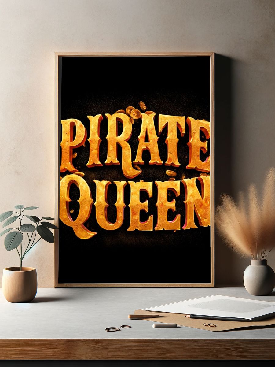 Pirate Queen Typography Poster. — room view 2