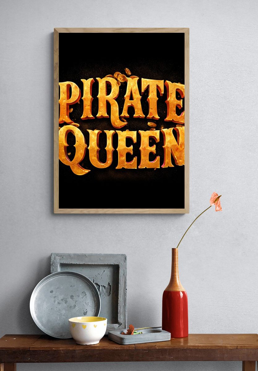 Pirate Queen Typography Poster. — room view 3