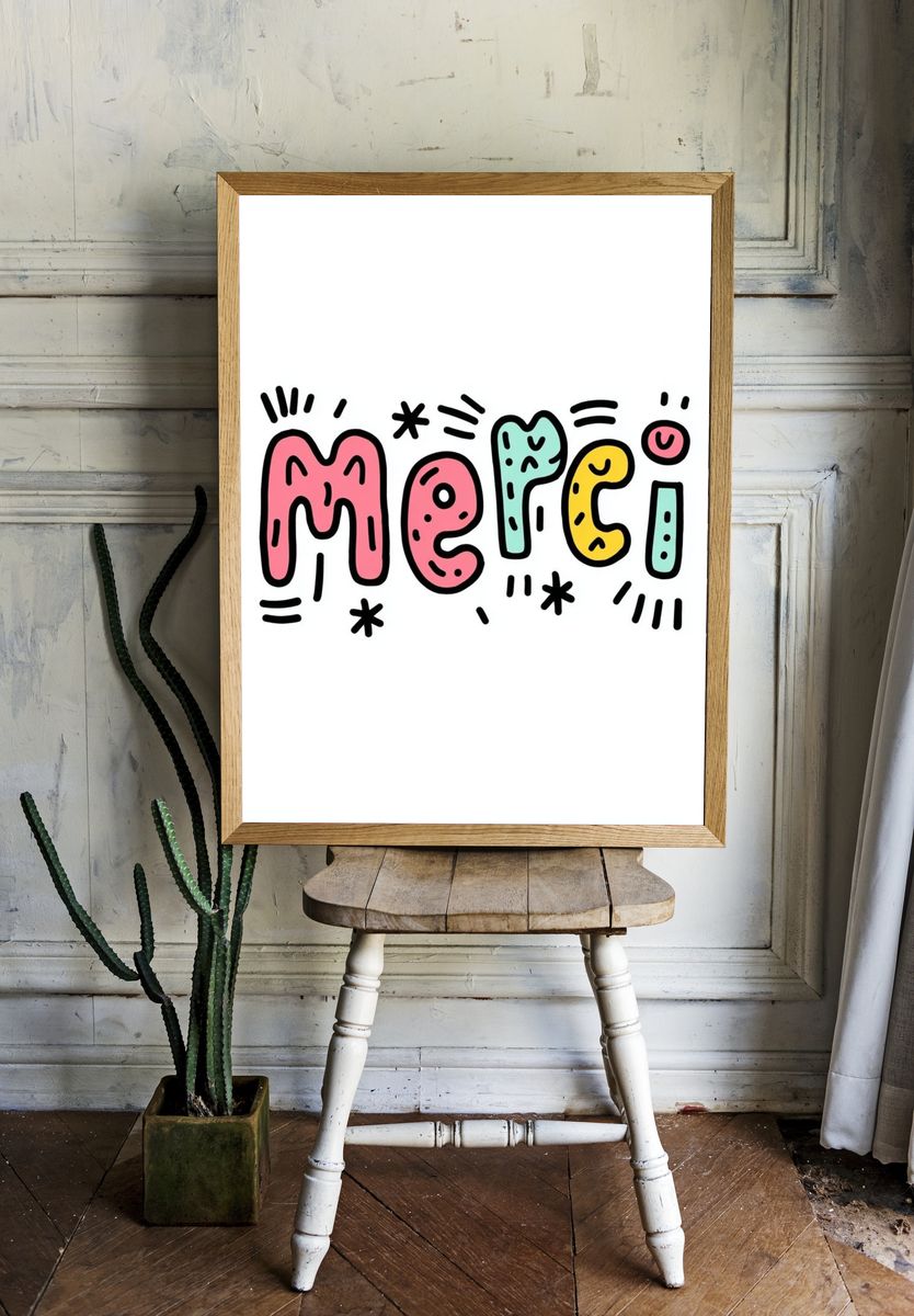 Merci — Typography Print. — room view 1