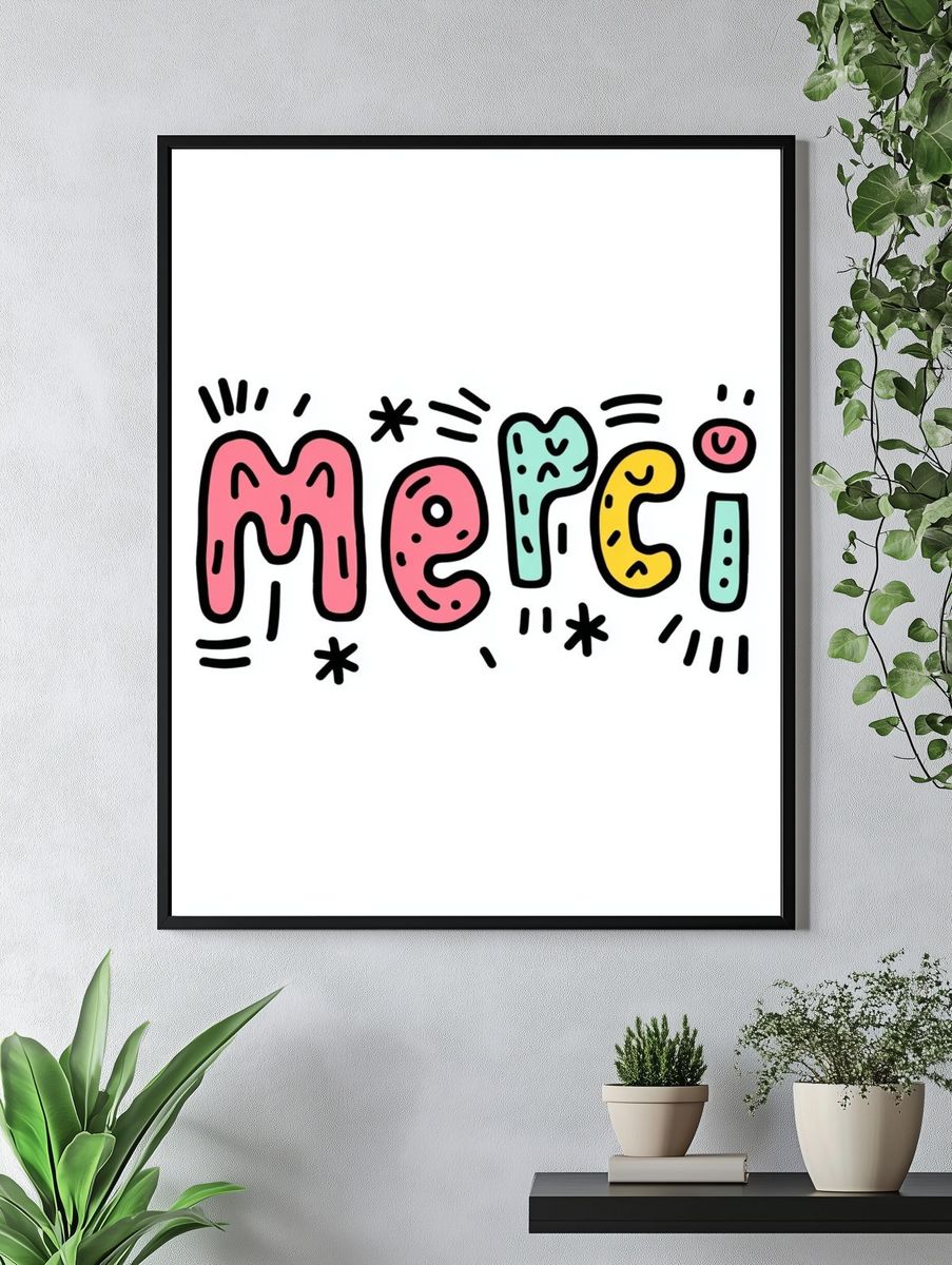 Merci — Typography Print. — room view 4