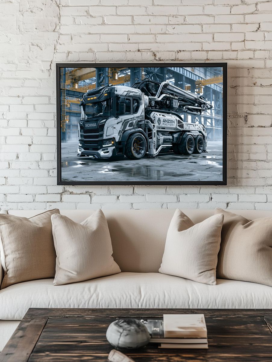 Industrial Truck in Factory Poster. room preview