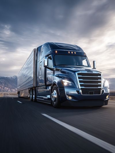 Semi Truck Highway Photography Poster. poster print