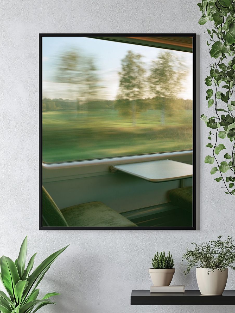 Train Window Landscape Photography Poster. — room view 4