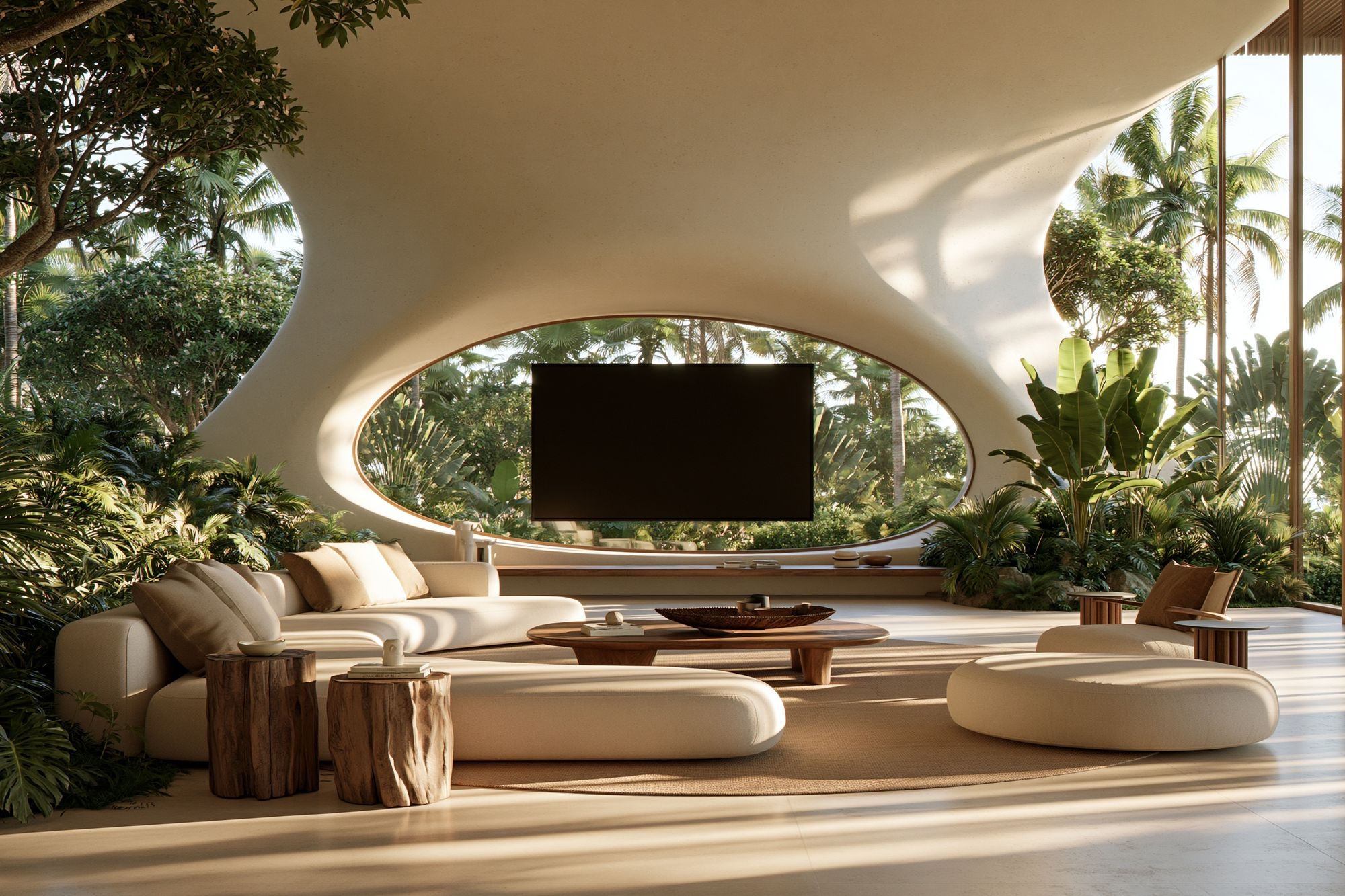 Tropical Modern Living Room Print. poster detail