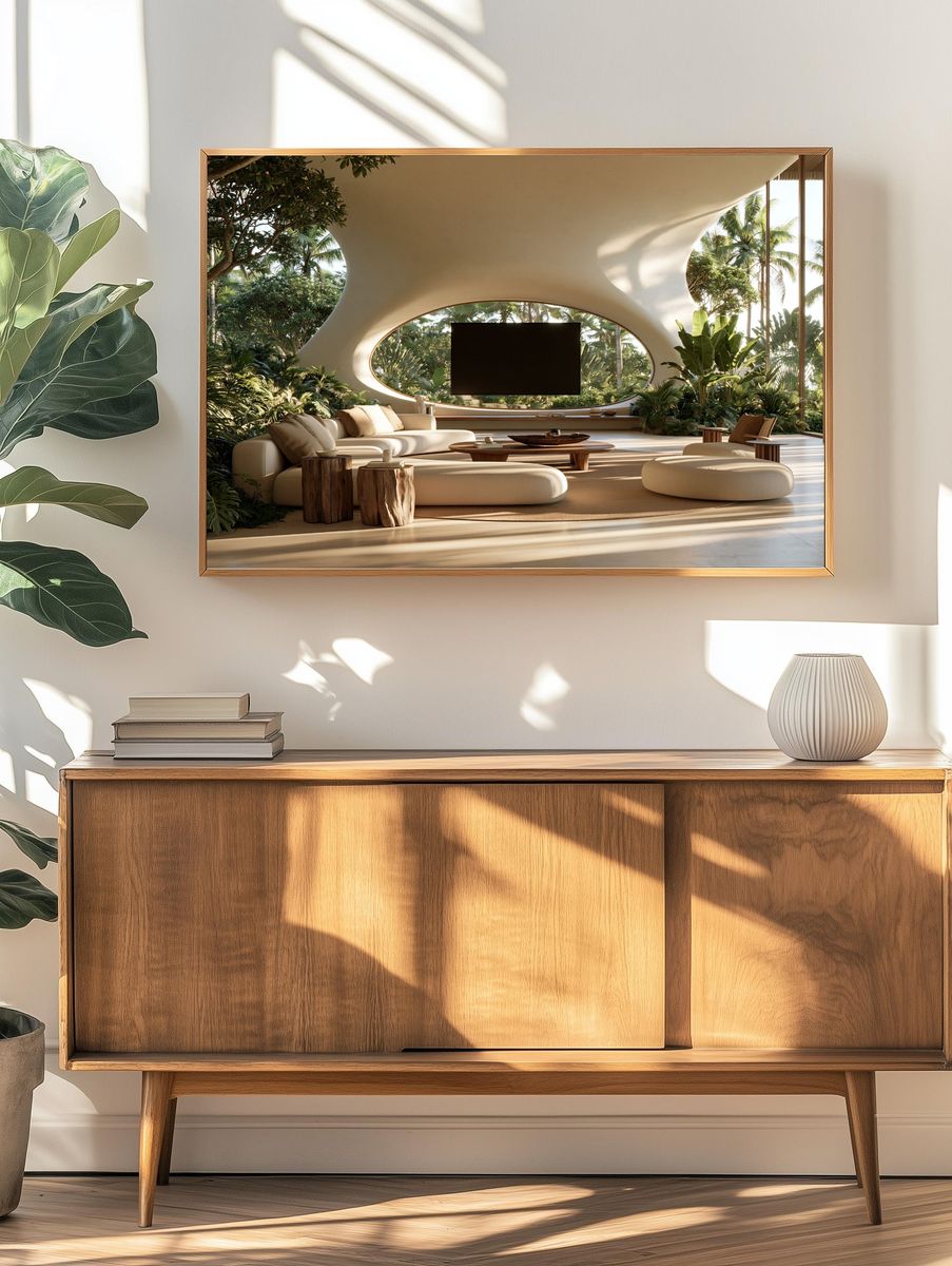 Tropical Modern Living Room Print. — room view 3