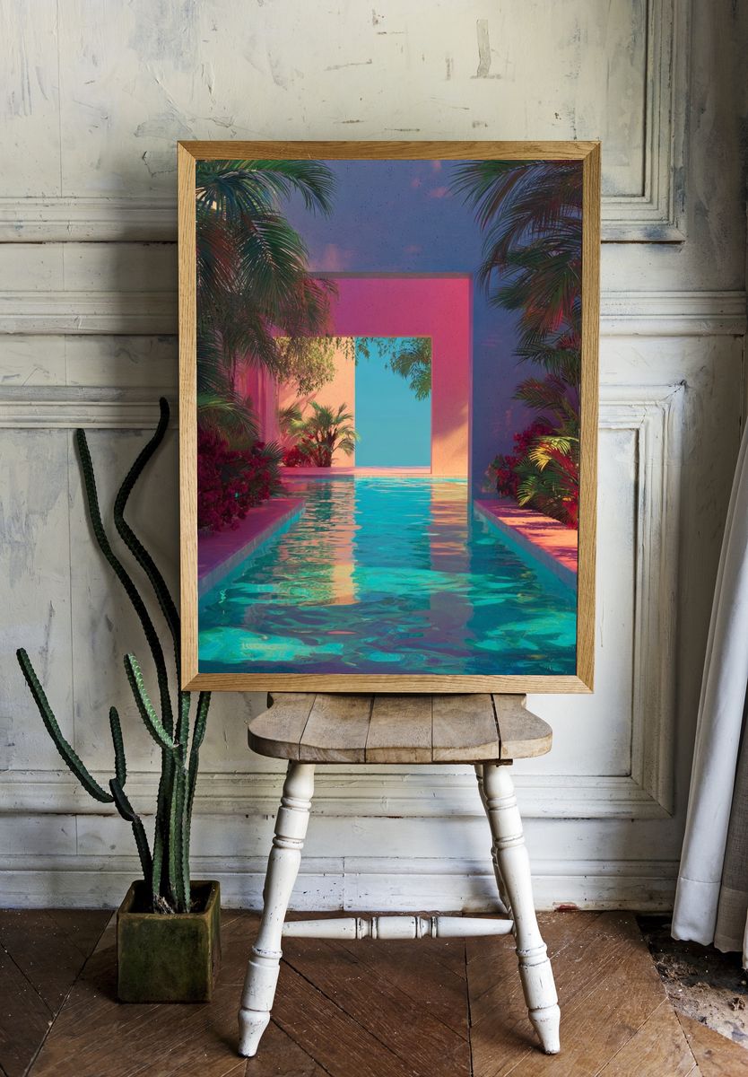 Tropical Oasis — Digital Art Print room preview