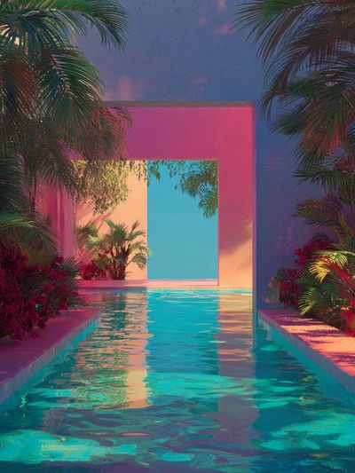 Tropical Oasis — Digital Art Print. poster print