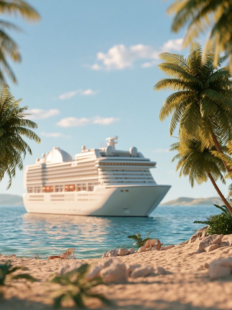 Tropical Cruise Ship Photography Poster. poster detail