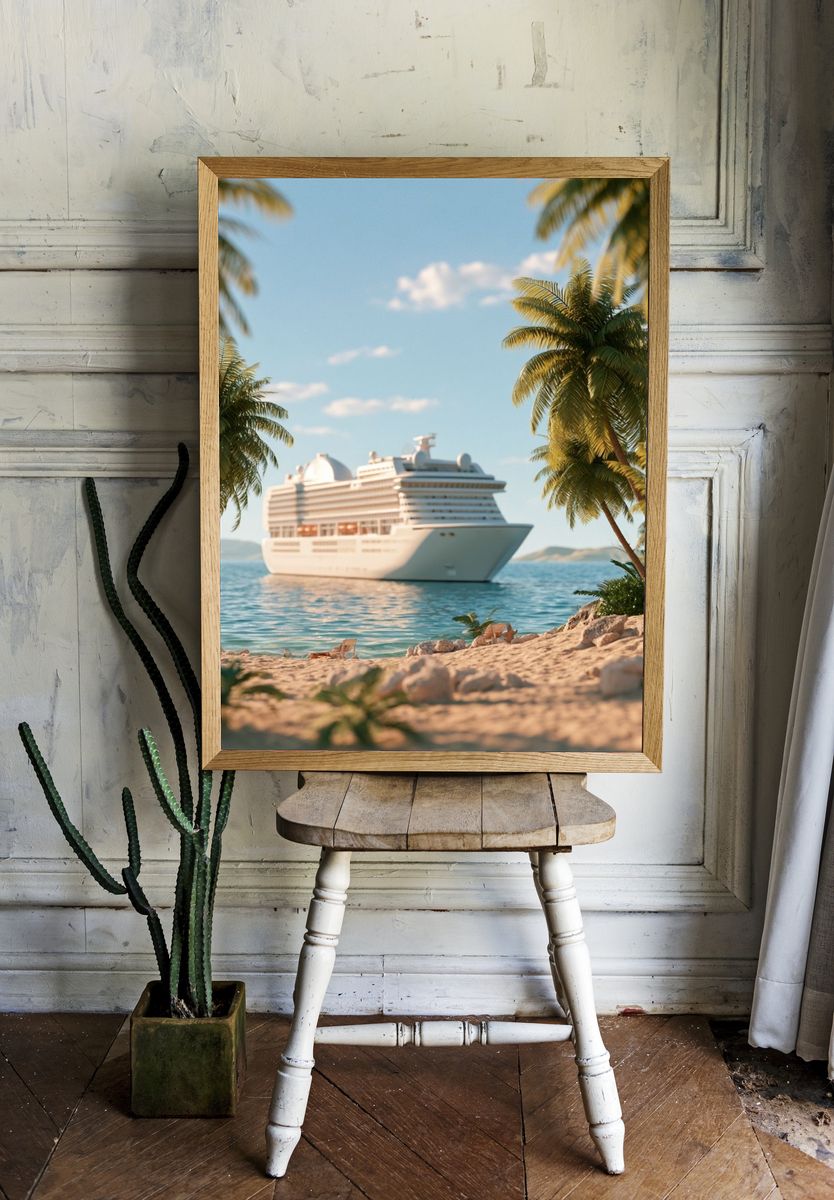 Tropical Cruise Ship Photography Poster. — room view 1