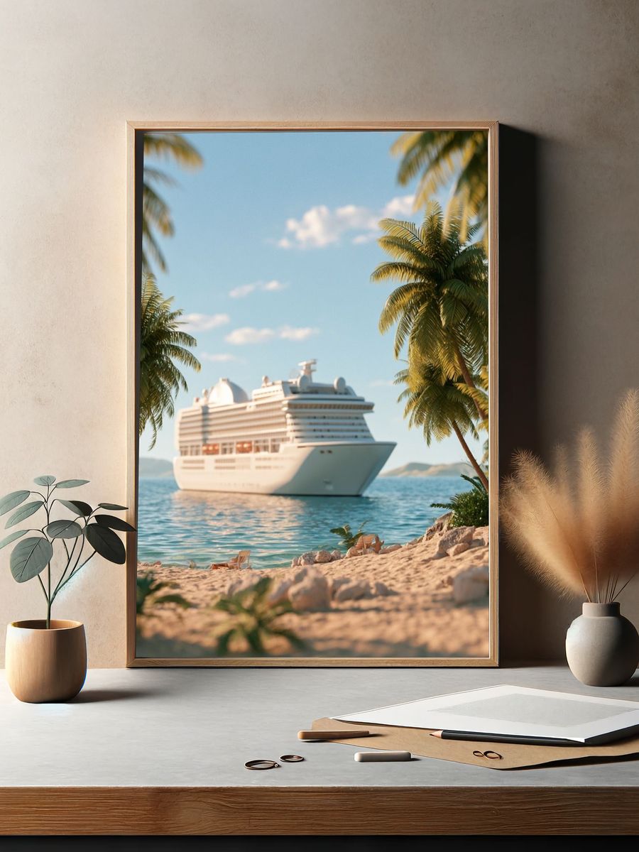 Tropical Cruise Ship Photography Poster. — room view 2