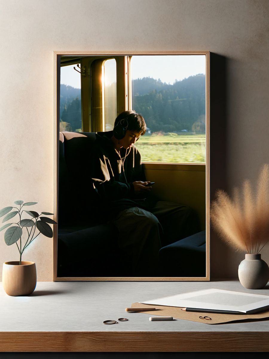 Train Window Portrait Poster. — room view 2
