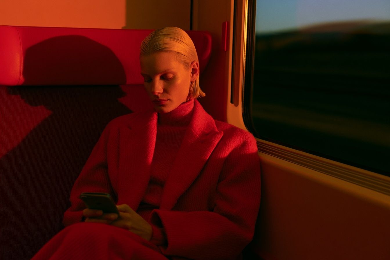 Train Passenger Portrait Poster. poster — photography art