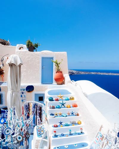 Santorini Steps — Travel Photography Poster. poster print