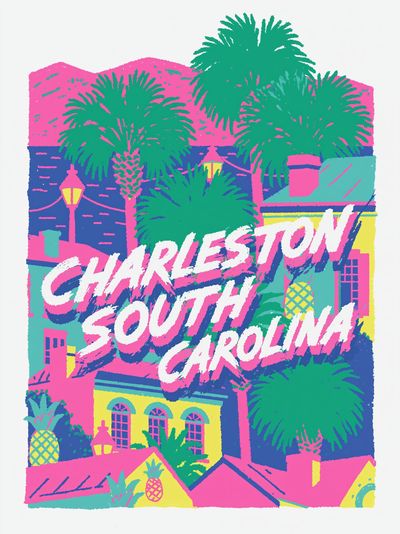 Charleston South Carolina Retro Poster. poster