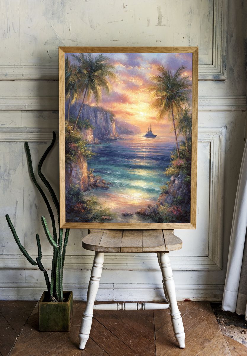 Tropical Sunset at Sea — Fine Art Print room preview