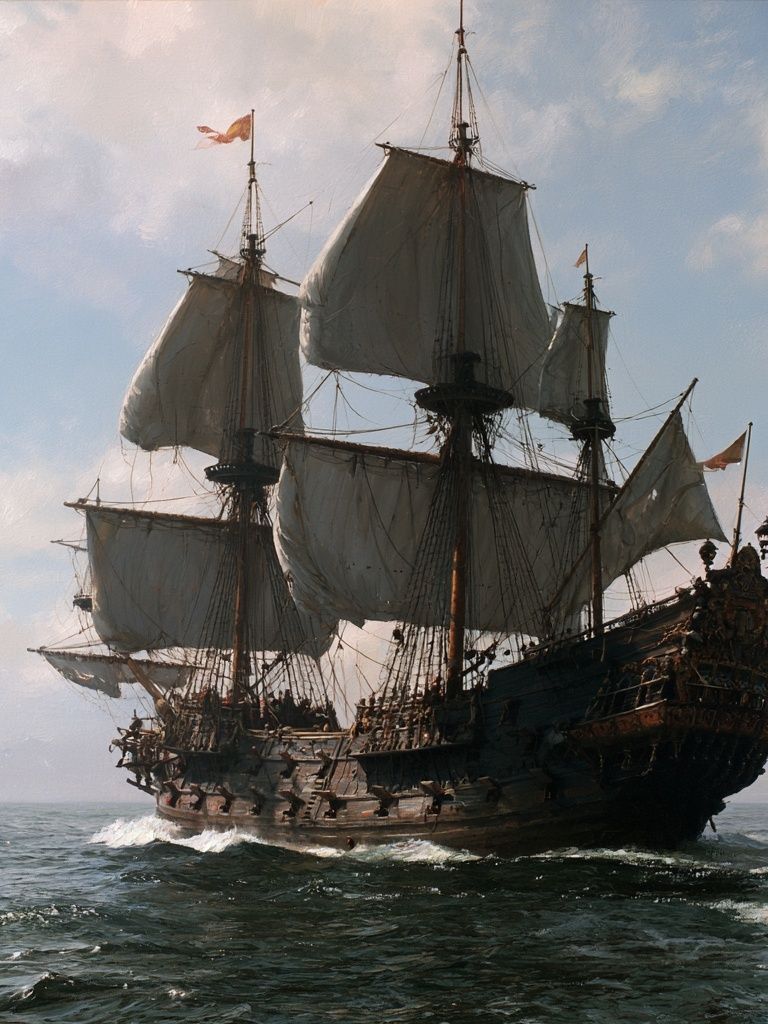Tall Ship at Sea Photography Poster. poster — photography art