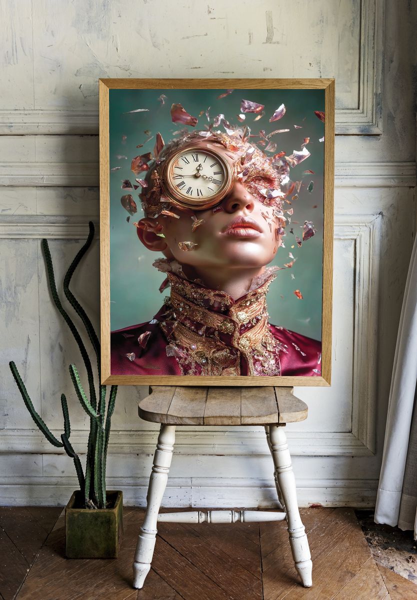 Time Shattered — Surrealism Print. — room view 1
