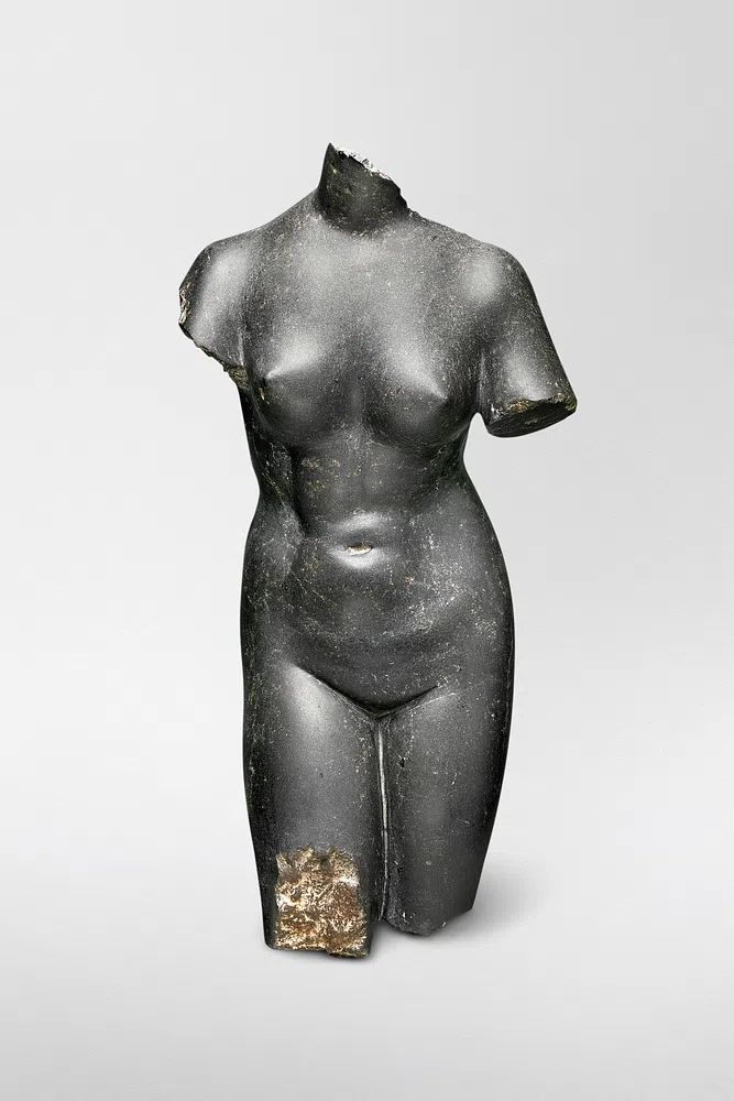 Naked lady vintage sculpture, Basalt. poster detail
