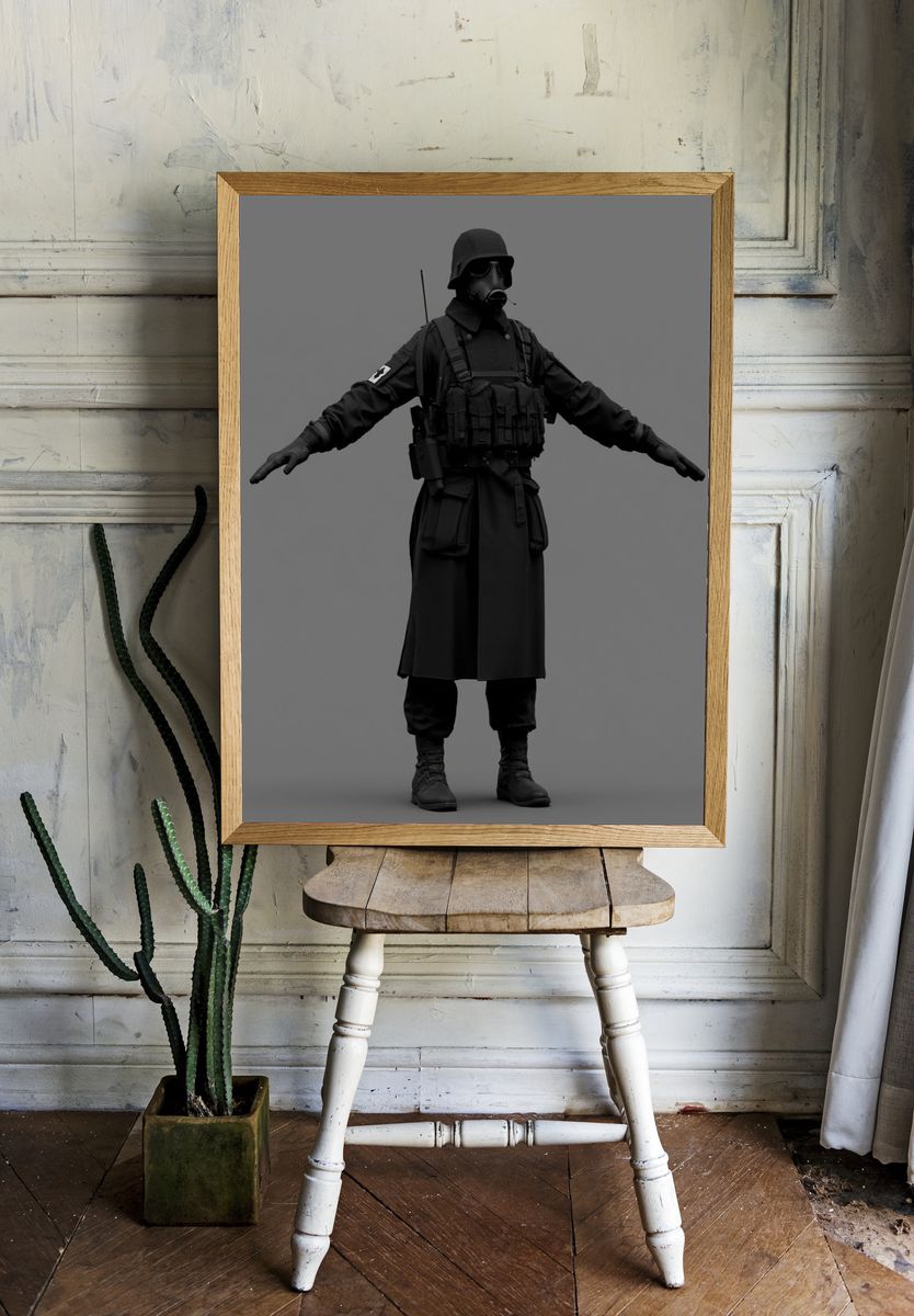 Tactical Soldier Portrait Print. — room view 1