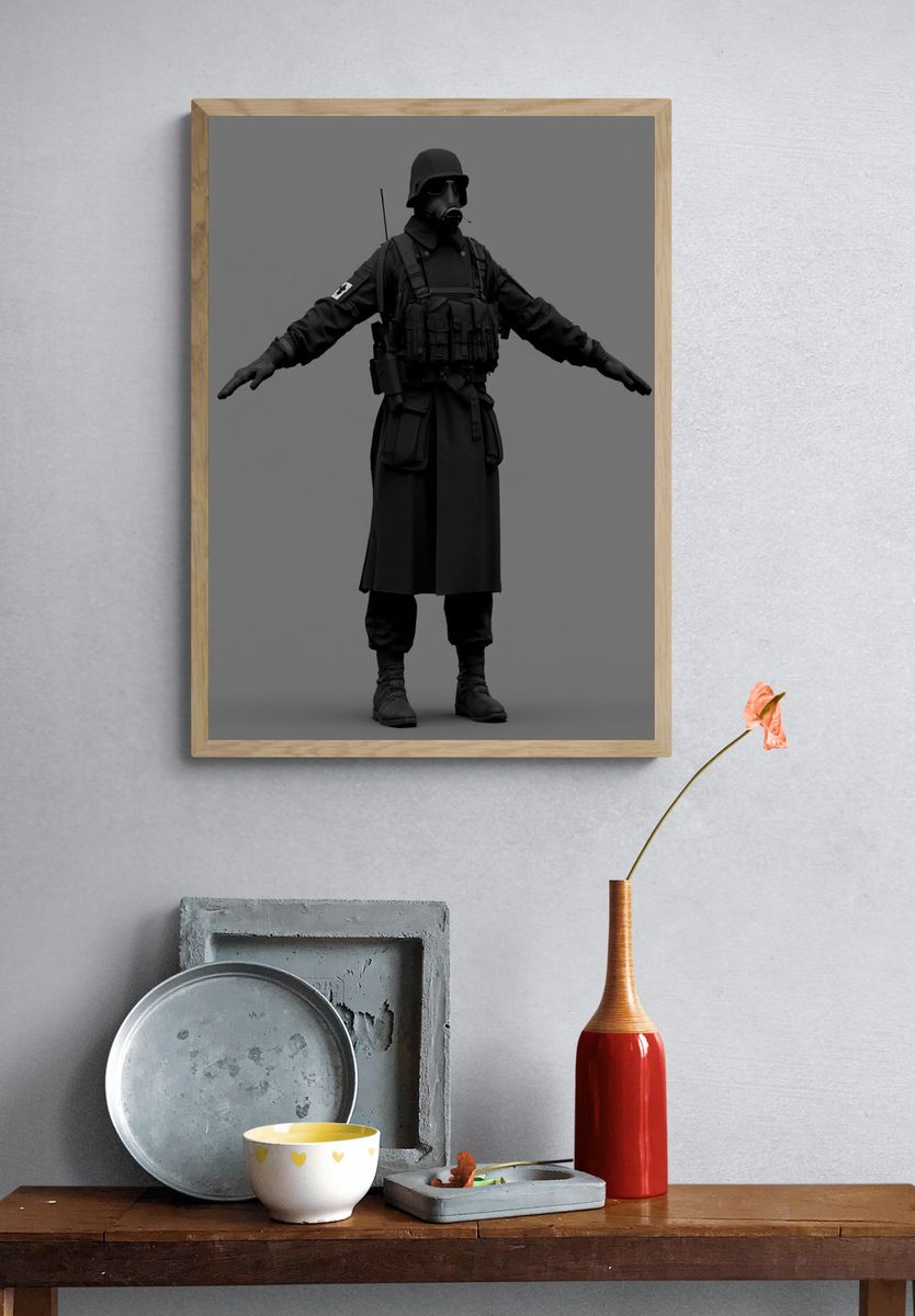 Tactical Soldier Portrait Print. — room view 3