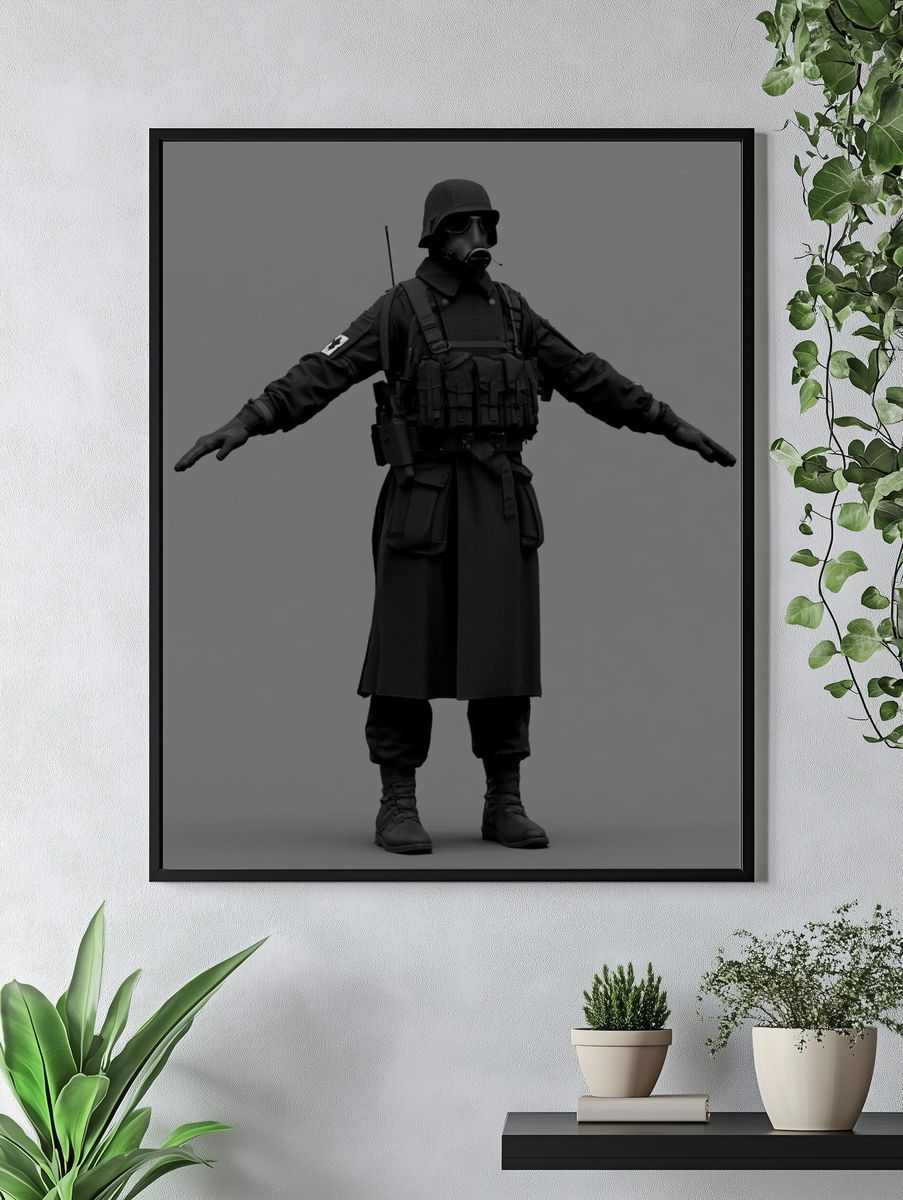 Tactical Soldier Portrait Print. — room view 4