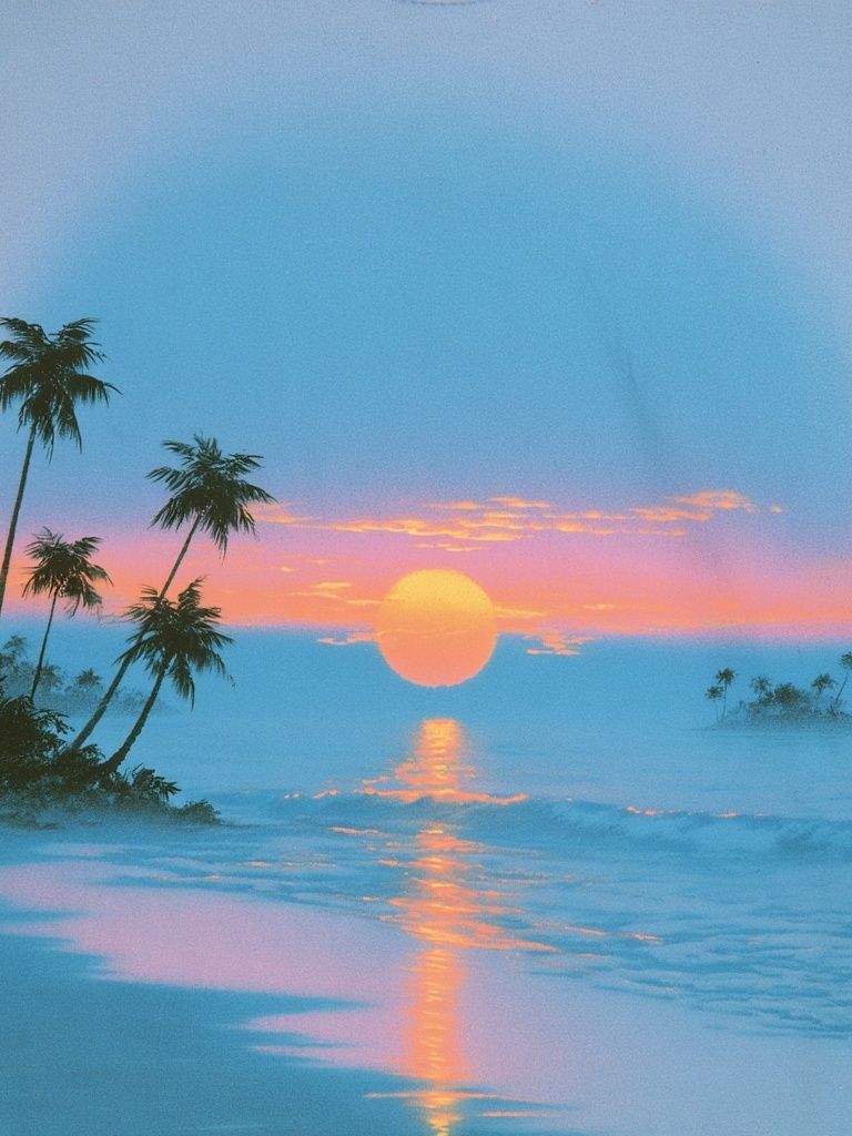 Tropical Sunset Beach Photography Poster. poster — photography art