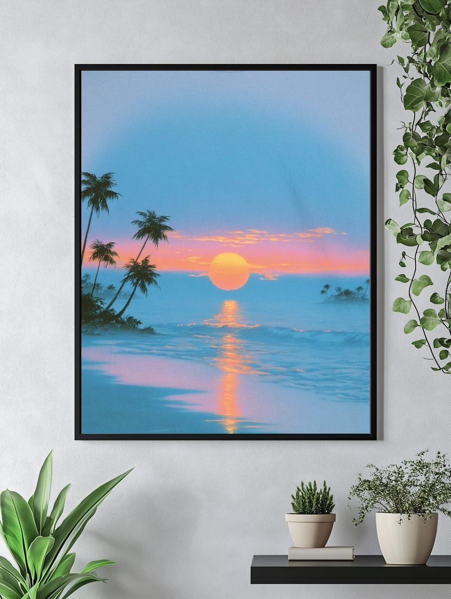 Tropical Sunset Beach Photography Poster. — room view 4