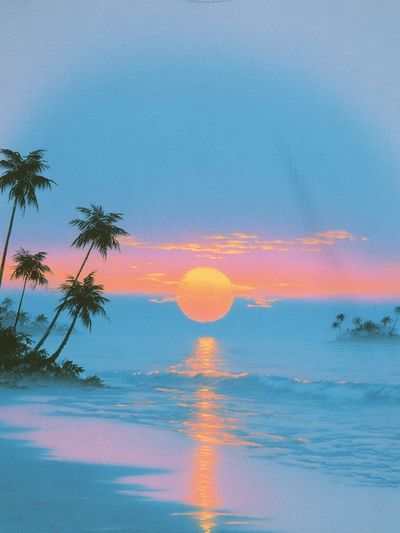 Tropical Sunset Beach Photography Poster.
