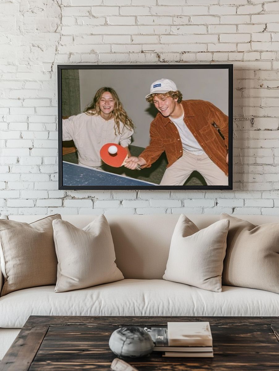 Table Tennis Friends Photography Poster. room preview