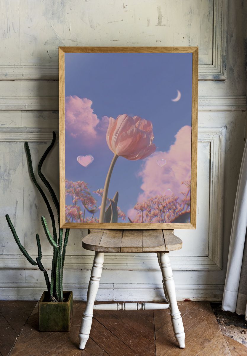 Dreamy Tulip Sky Poster room preview