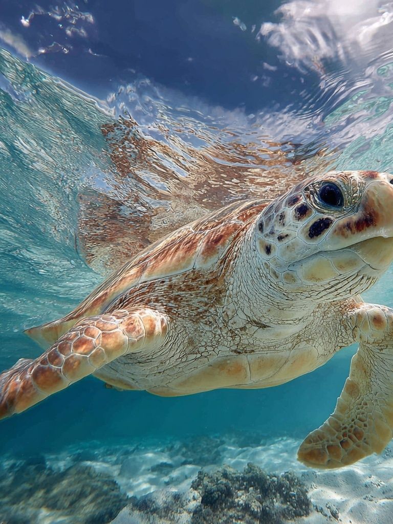 Sea Turtle Underwater Photography Poster. poster detail