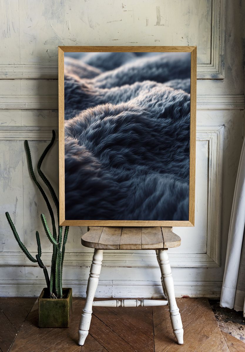Textured Waves — Abstract Print room preview