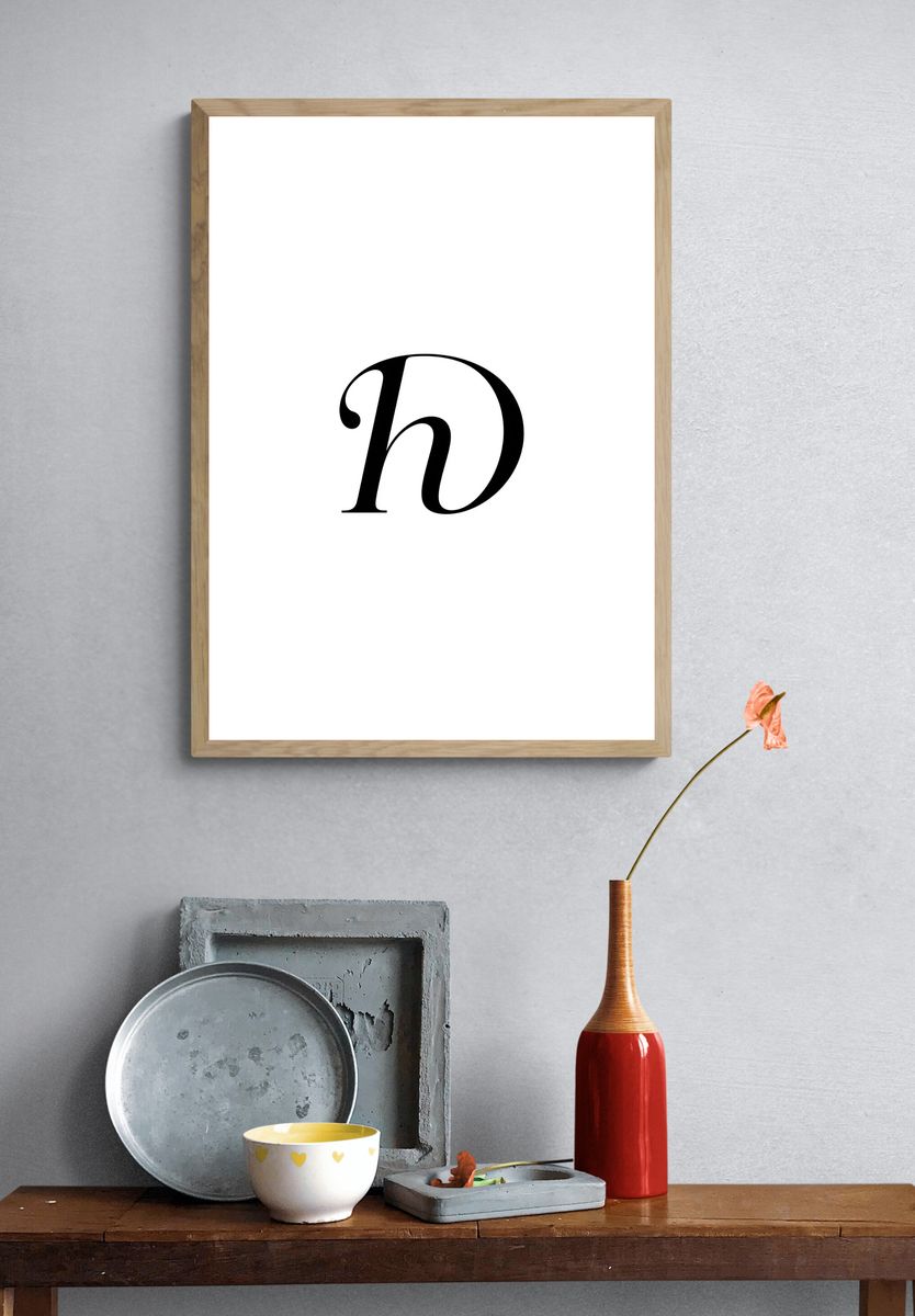 Minimal Monogram H Poster. — room view 3