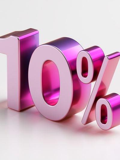 10% Pink 3D Typography Poster.