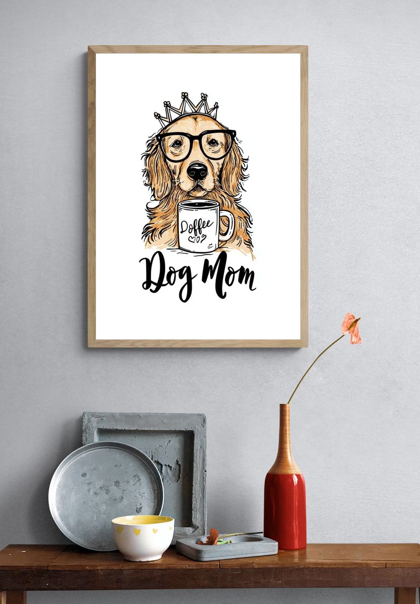 Dog Mom Typography Poster. — room view 3