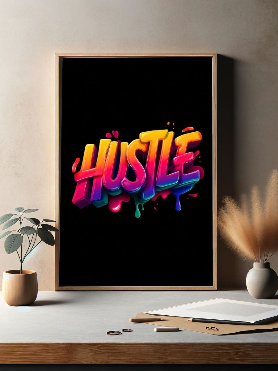 Hustle — Typography Print. — room view 2
