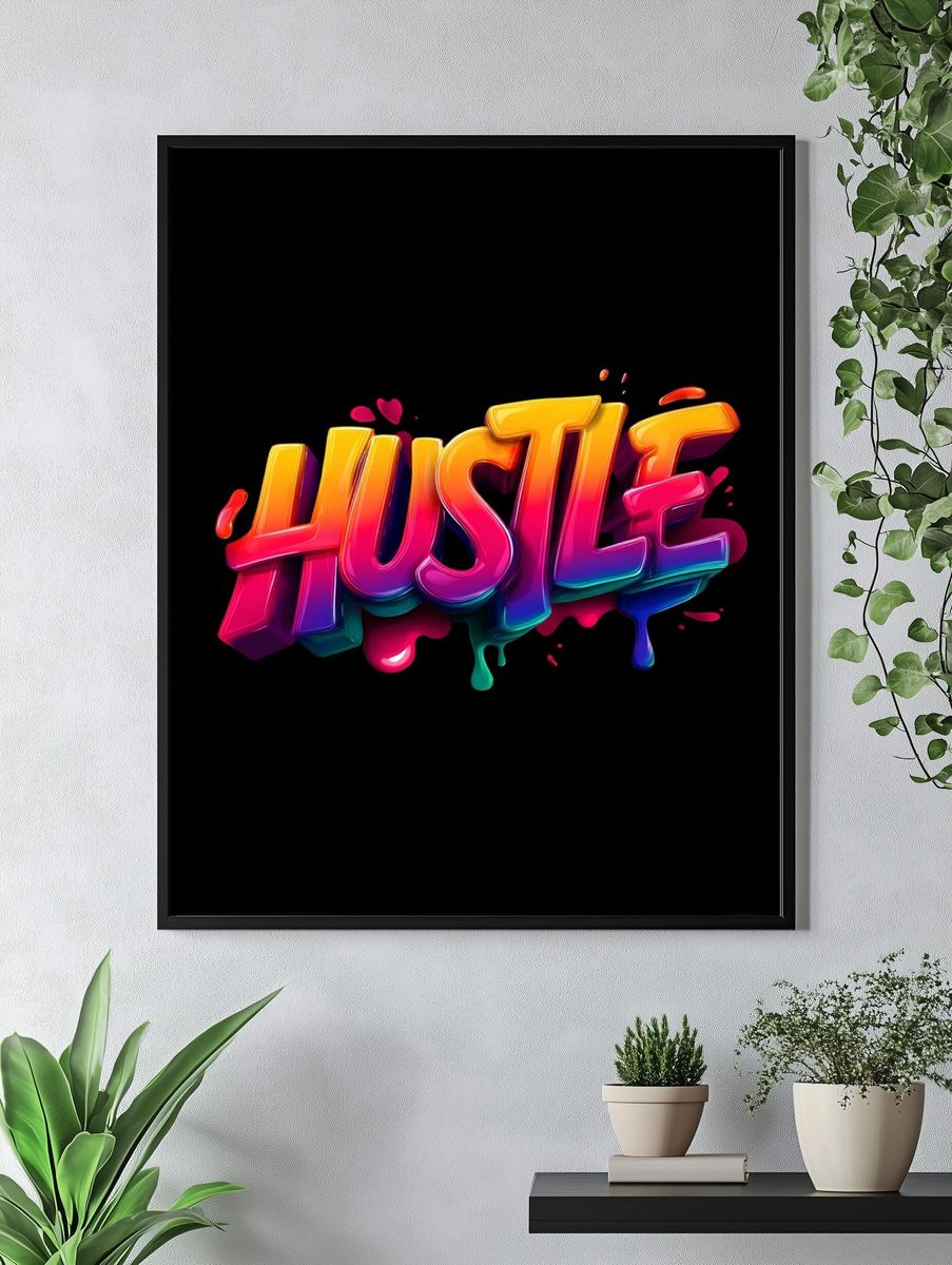 Hustle — Typography Print. — room view 4