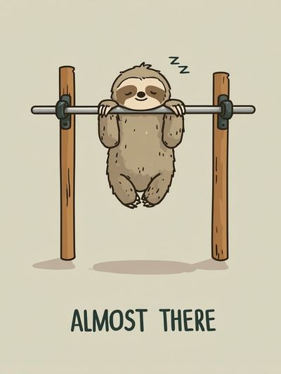 Almost There Sloth Typography Poster. poster