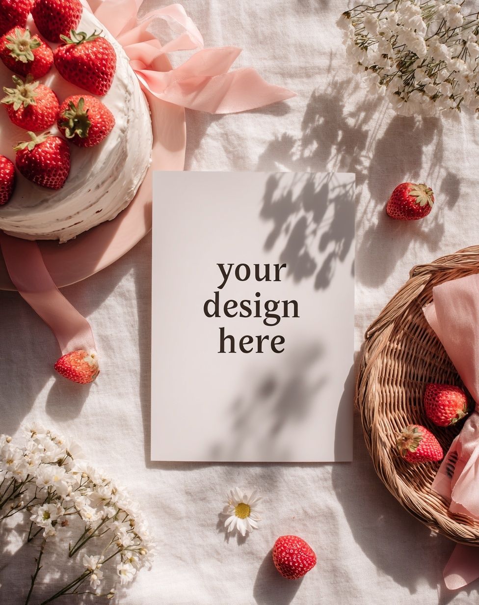 Strawberry Cake — Typography Print. poster — typography art